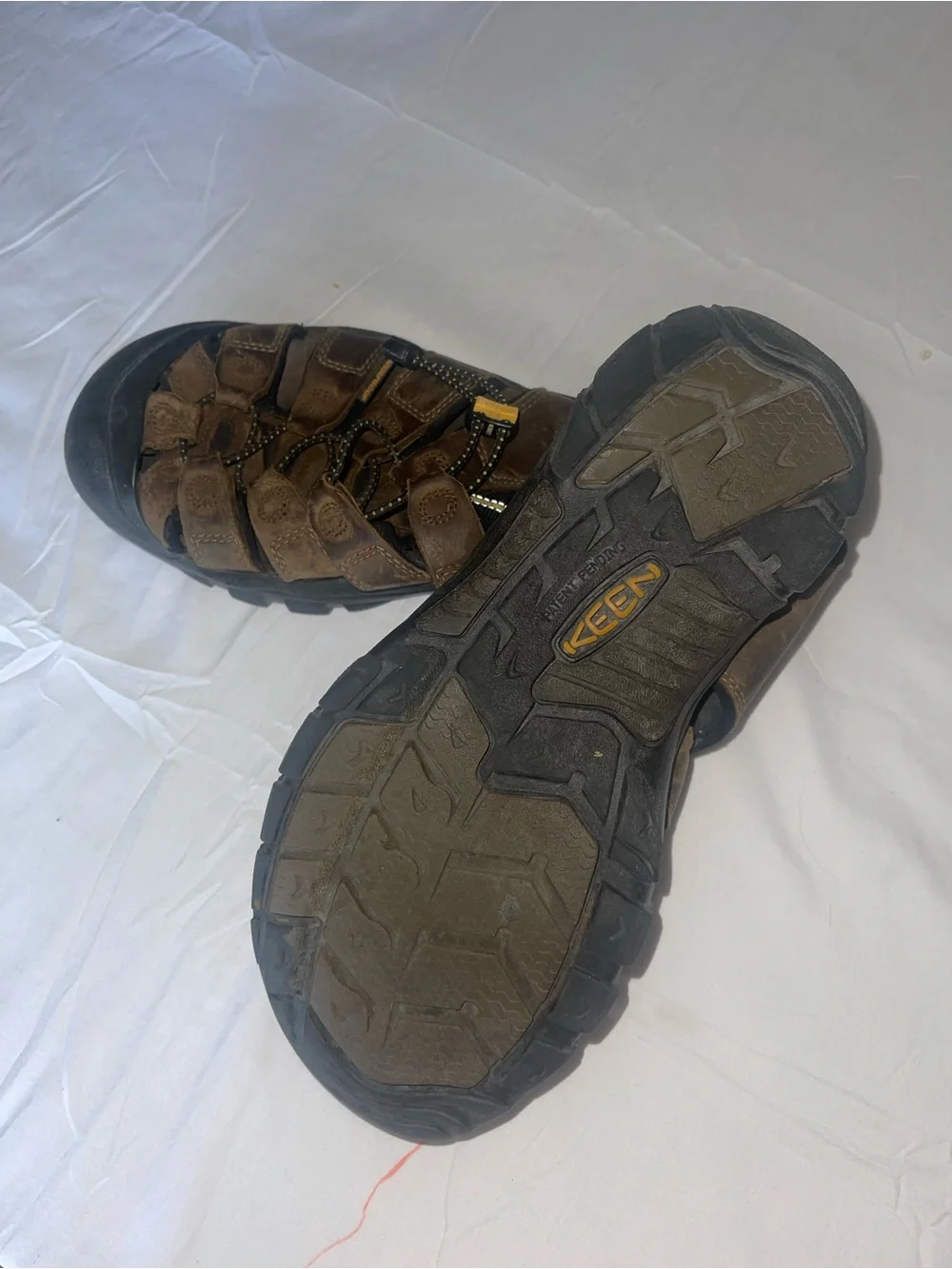 KEEN Men's Newport Slide Sandals Brown Leather Closed-Toe Sandals
